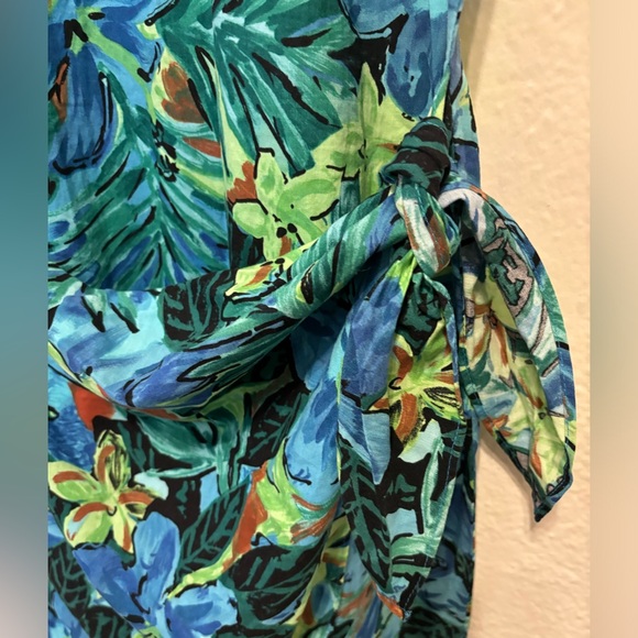 Hilo Hattie Sleeveless Tropical Faux Wrap Dress S - Picture 4 of 8
